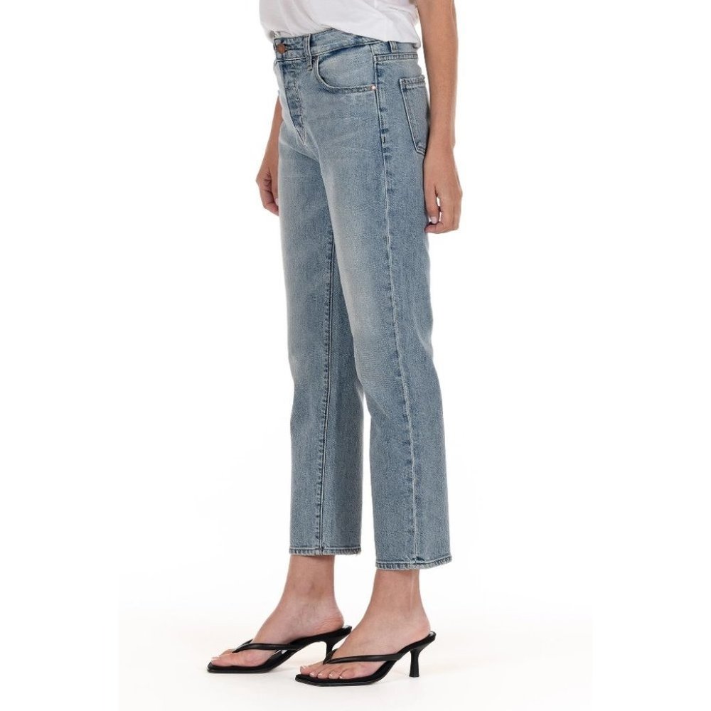 NEW Fidelity | Jimi Cropped Boyfriend Jeans in Breaker large sz 28 - fits 29